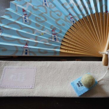 【sale】京扇子　Light house（ケース付）