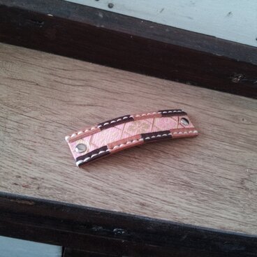 革製パッチワークヘアピン　和柄