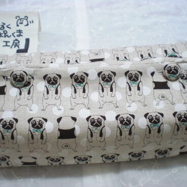 ティッシュカバー　ぶちゃ犬　ベージュ