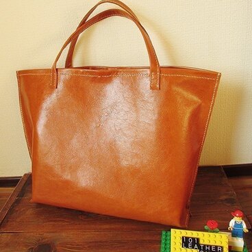 山羊革　キッド　レザートートバッグ　※訳アリ（縫い目の曲がり等）