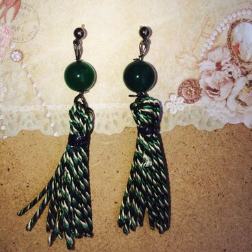 京組紐のフリンジピアス