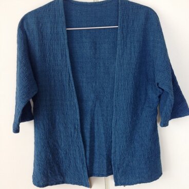 オーガニックコットンシルクちりめん　カーディガンM