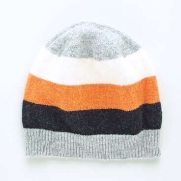 カラーボーダーのニット帽