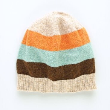 カラーボーダーのニット帽