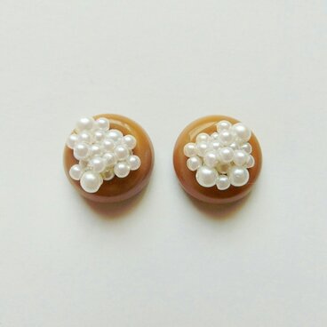 pearl bubble earring / pierce