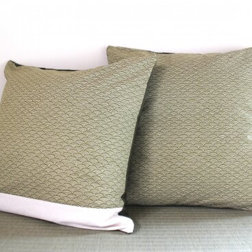 青海波のクッションカバー（ツートーン）