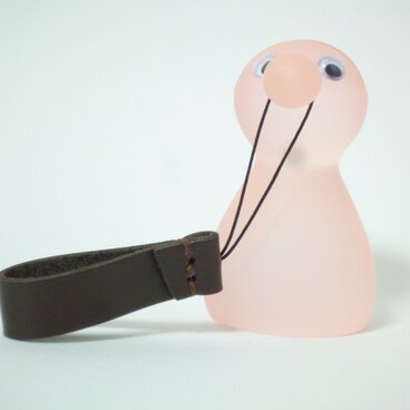 革 レザー 携帯ストラップ 金具無し ハンドメイド チョコ（茶）