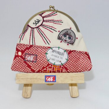 和風がま口ポーチ