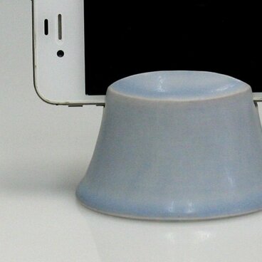 青紫ハーフマット灰釉 スマートフォンスタンド