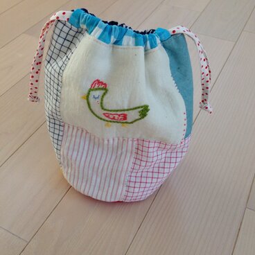 ◆トリさんの丸底巾着