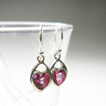 ピンクトパーズSVハートピアス