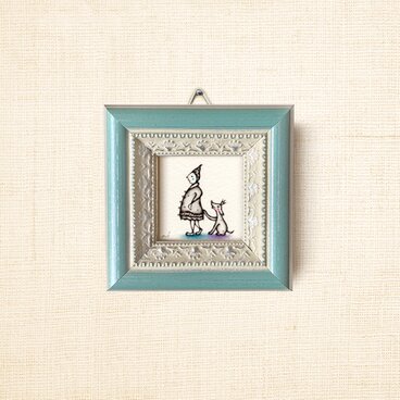 ミニ額縁 原画【 きっと明日は、いいことあるよ 】dog ver.