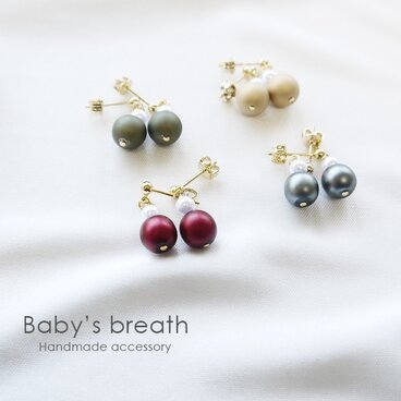 コロコロダブルパールピアス【S】