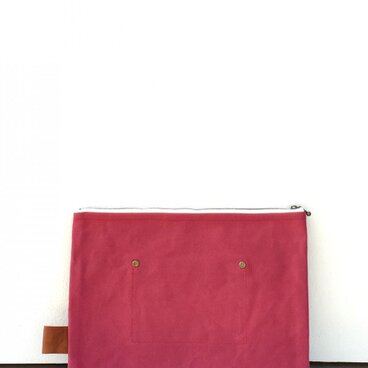 帆布×本革 ワイルドクラッチ smokyred