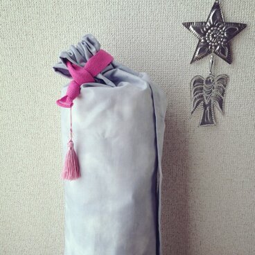 ダイダイ柄のヨガマットケース グレー Mサイズ