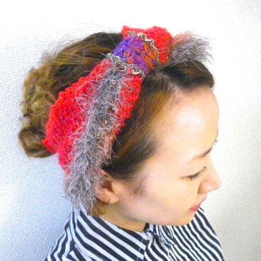 レッド×ファー　ヘアバンド