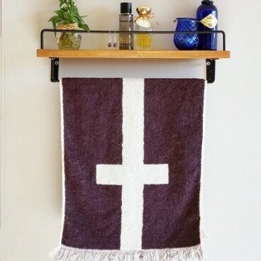 ※男気インテリア※　タオルハンガー付きアイアンシェルフ　２ND