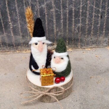 サンタオブジェ☆黒＆深緑