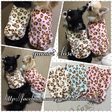 ☆完成品Sサイズ☆あったかフリースわんこ服（レオパード）