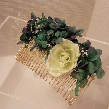 あじさいヘアコーム大（プリザーブドフラワー）