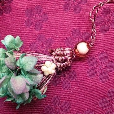 あじさいフラワータッセル（根付）