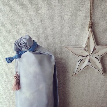 ダイダイ柄のヨガマットケース グレー Mサイズ