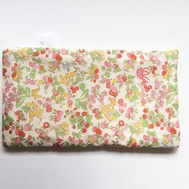 リバティナンシーアニマル　レッド+６重ガーゼポケットサイズハンカチ