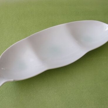 メロン灰青白磁　豆の三種皿