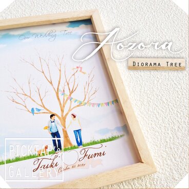 ■picktap's gallery■ジオラマウェディングツリー台紙　少人数婚にも