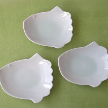 メロン灰青白磁　マンボウの取皿