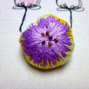 パンジーのブローチ