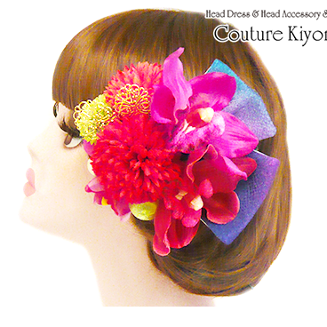 グラデーションちりめんのヘッドドレス