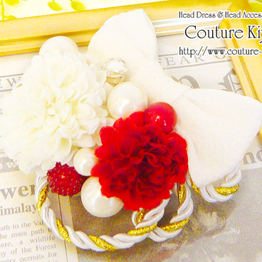 ちりめんリボンのヘッドドレス・ホワイト