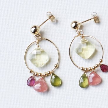 ピアス&イヤリング variegato［レモンクオーツ］