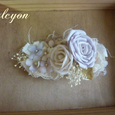 バラのヘアクリップ*purple*