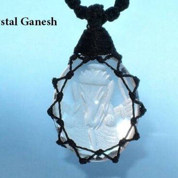 ★手彫りクリスタルガネーシャ★ネックレス★天然石ヒマラヤ産水晶ネックレス彫刻ペンダント