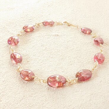 訳あり格安☆ピンクトルマリンブレスレットk14gf