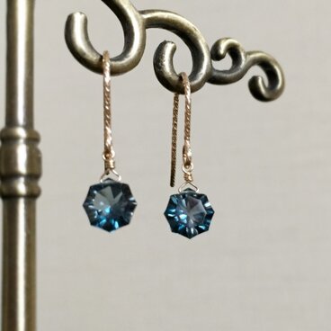 【再販】ロンドンブルートパーズのピアスNo.2