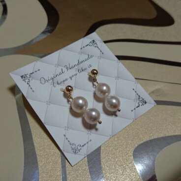 あこや本真珠 k14gf団子ピアス