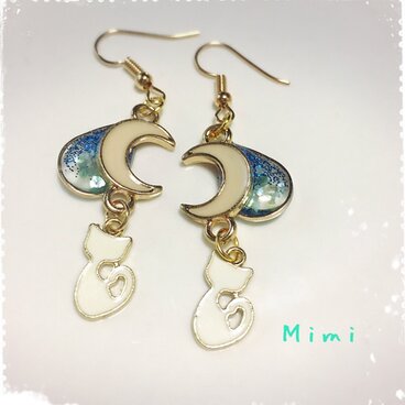 白猫と月 ピアス
