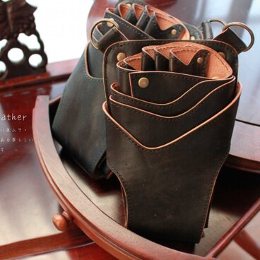 本革　シザーケース　ブラック