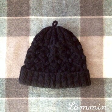 ✴︎i様専用✴︎黒いアラン模様のニット帽