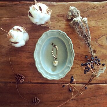 お花パールゆらゆらピアスgr