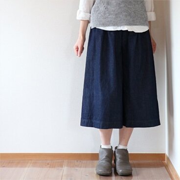 児島デニムのシンプルガウチョ