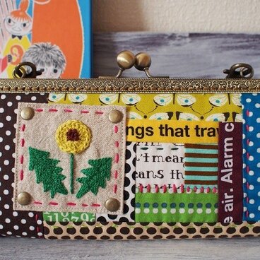 タンポポちゃんのガマ口長財布　持ち手つき