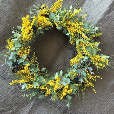 春を待つリース ミモザ 25㎝