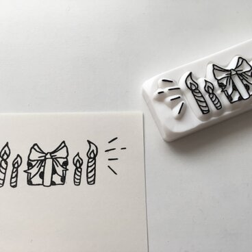 プレゼント&キャンドル＊消しゴムはんこ＊