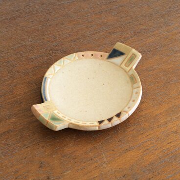 幾何学文様豆皿（丸）(No.267)