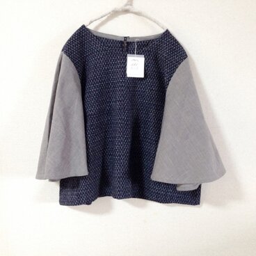 文人柄久留米絣の袖ひらりトップス