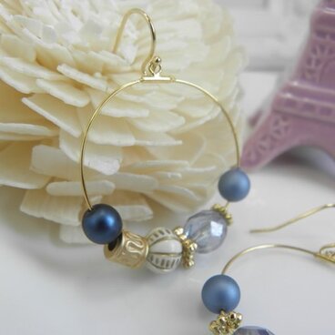 【　新作　】　スウィングピアス　【　大人ブルー　】